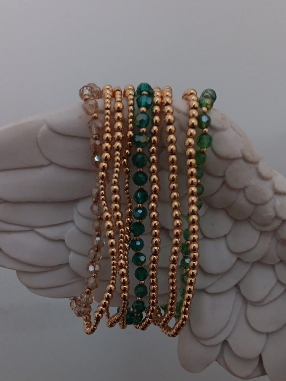 Michelle McDowell 18k Gold Plated Stretch Bracelet Set NWOT